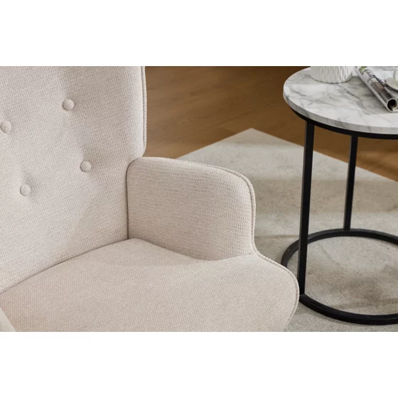 Fotoliu Angel, 69x75x96 cm, Stofa, Beige picture - 12