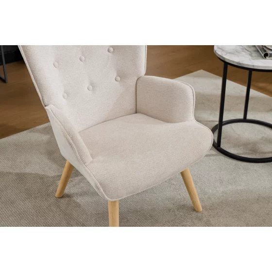 Fotoliu Angel, 69x75x96 cm, Stofa, Beige picture - 13