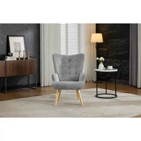 Fotoliu Angel, 69x75x96 cm, Stofa, Gri picture - 2