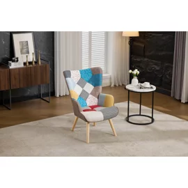 Fotoliu Angel Patchwork, 69x75x96 cm, Stofa Tip Patchwork