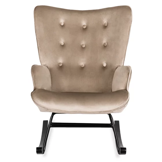 Fotoliu Balansoar Edirne, 70x78x90.5 cm, Stofa tip Catifea, Beige picture - 5