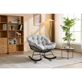 Fotoliu Balansoar Lilia, 90x102x89 h cm, Stofa Gri