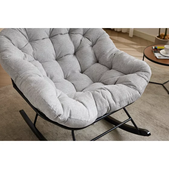 Fotoliu Balansoar Lilia, 90x102x89 h cm, Stofa Gri picture - 9