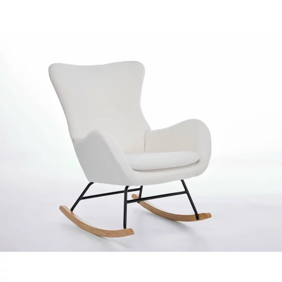 Fotoliu Balansoar Molma, 67x85x93 cm, Stofa Boucle, Beige picture - 5