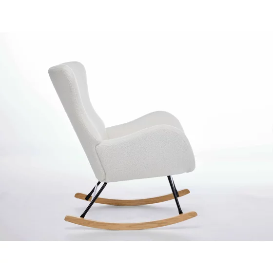 Fotoliu Balansoar Molma, 67x85x93 cm, Stofa Boucle, Beige picture - 7