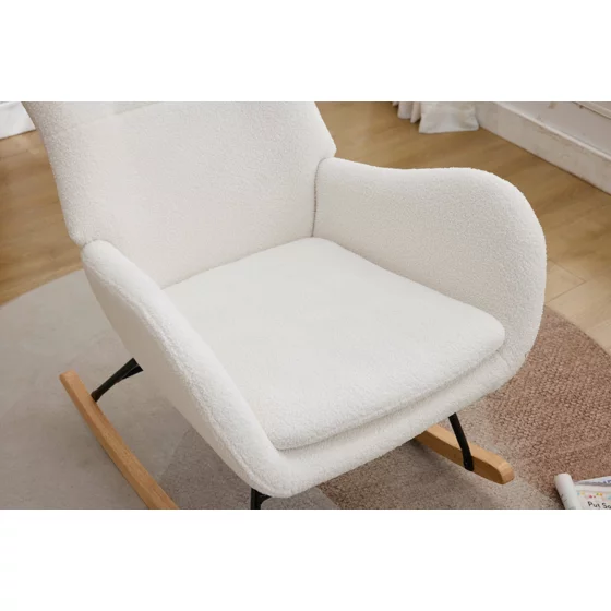 Fotoliu Balansoar Molma, 67x85x93 cm, Stofa Boucle, Beige picture - 10