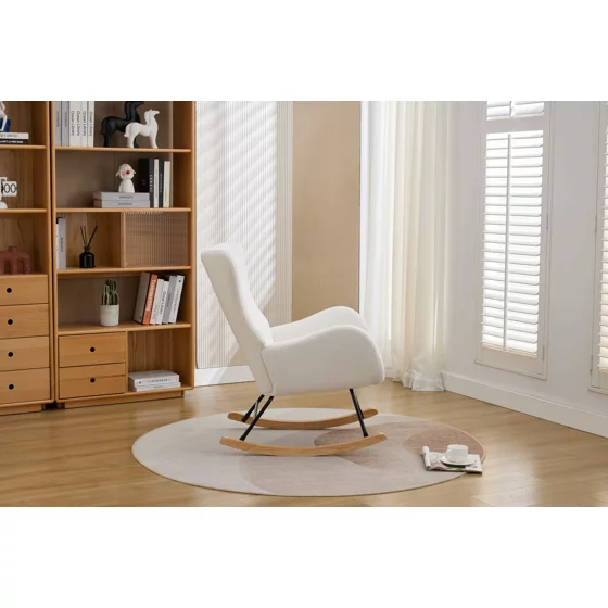 Fotoliu Balansoar Molma, 67x85x93 cm, Stofa Boucle, Beige picture - 11