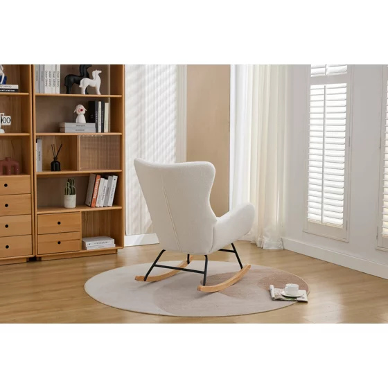 Fotoliu Balansoar Molma, 67x85x93 cm, Stofa Boucle, Beige picture - 3