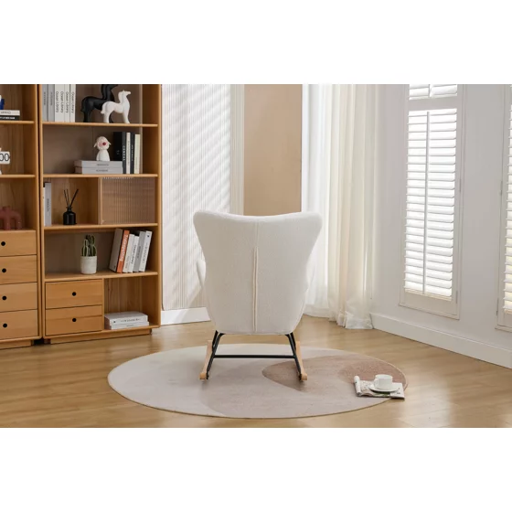 Fotoliu Balansoar Molma, 67x85x93 cm, Stofa Boucle, Beige picture - 12