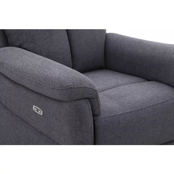 Fotoliu Cu Recliner Baxter, Actionare Electrica, 87x94x102 h cm, Stofa Gri picture - 3
