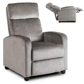 Fotoliu Cu Recliner Dharma, 68x78-155x100 cm, Catifea Gri