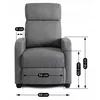 Fotoliu Cu Recliner Dharma, 68x78-155x100 cm, Stofa, Gri picture - 5