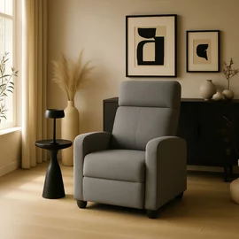 Fotoliu Cu Recliner Dharma, 68x78-155x100 cm, Stofa, Gri