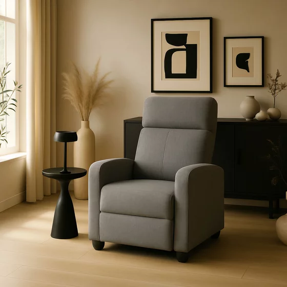 Fotoliu Cu Recliner Dharma, 68x78-155x100 cm, Stofa, Gri picture - 1