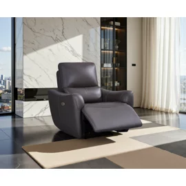 Fotoliu Cu Recliner Electric, Nubello 1R, 96x93x100 cm, Piele Naturala, Maro