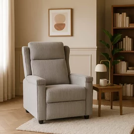 Fotoliu Cu Recliner Sakura, 73x85-136-160x105 cm, Stofa Raiata, Gri