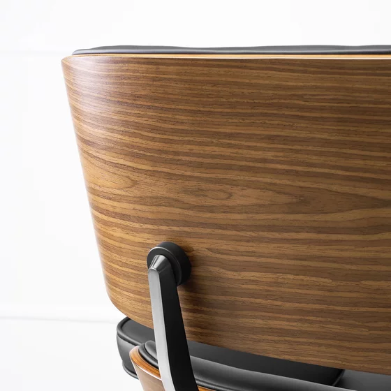 Fotoliu Cu Taburet Paksi, 86x85x81 cm, Piele Ecologica, Negru picture - 8