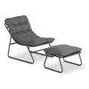 Fotoliu de Gradina cu Taburet Kamfo, 105x60x90 h cm, Structura Metalica, Gri picture - 1
