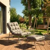 Fotoliu de Gradina cu Taburet Kamfo, 105x60x90 h cm, Structura Metalica, Gri picture - 3