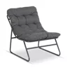 Fotoliu de Gradina cu Taburet Kamfo, 105x60x90 h cm, Structura Metalica, Gri picture - 5