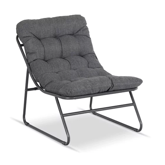 Fotoliu de Gradina cu Taburet Kamfo, 105x60x90 h cm, Structura Metalica, Gri picture - 5