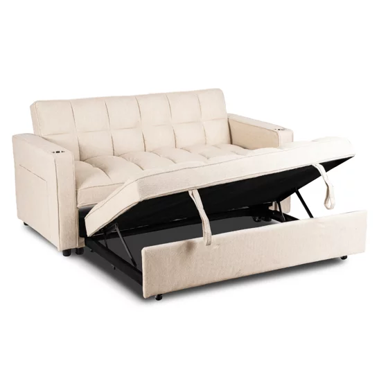 Fotoliu Dublu Extensibil Astana 2, 164x103x82 h cm, Stofa, Beige picture - 2