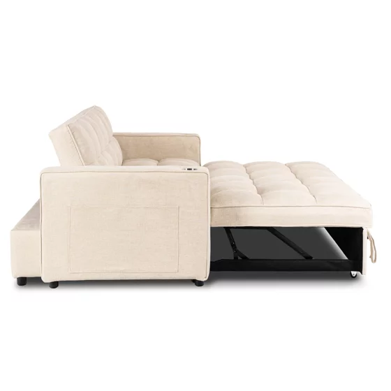 Fotoliu Dublu Extensibil Astana 2, 164x103x82 h cm, Stofa, Beige picture - 6