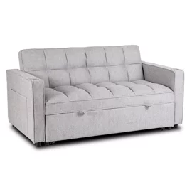 Fotoliu Dublu Extensibil Astana 2, 164x103x82 h cm, Stofa, Gri