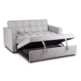 Fotoliu Dublu Extensibil Astana 2, 164x103x82 h cm, Stofa, Gri