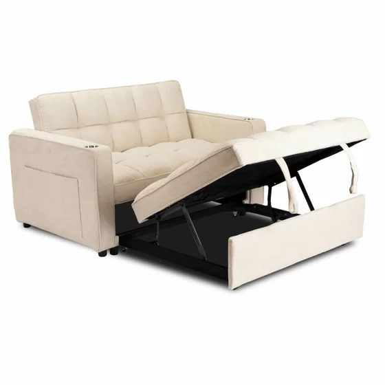 Fotoliu Dublu Extensibil Astana, 141x103x84 h cm, Stofa, Beige picture - 3