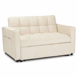 Fotoliu Dublu Extensibil Astana, 141x103x84 h cm, Stofa, Beige