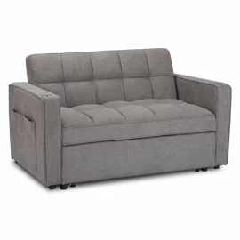 Fotoliu Dublu Extensibil Astana, 141x103x84 h cm, Stofa, Gri