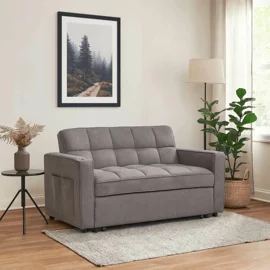 Fotoliu Dublu Extensibil Astana, 141x103x84 h cm, Stofa, Gri