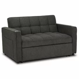 Fotoliu Dublu Extensibil Astana, 141x103x84 h cm, Stofa, Negru