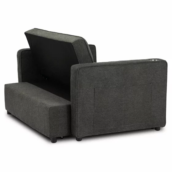 Fotoliu Dublu Extensibil Astana, 141x103x84 h cm, Stofa, Negru picture - 8