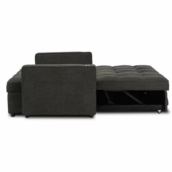 Fotoliu Dublu Extensibil Astana, 141x103x84 h cm, Stofa, Negru picture - 4