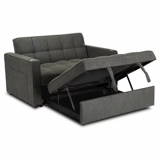 Fotoliu Dublu Extensibil Astana, 141x103x84 h cm, Stofa, Negru picture - 9