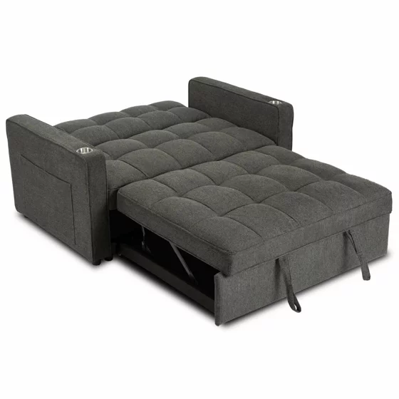 Fotoliu Dublu Extensibil Astana, 141x103x84 h cm, Stofa, Negru picture - 11