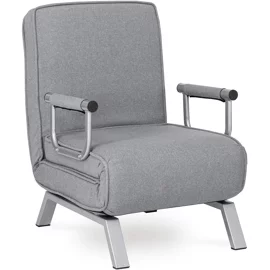 Fotoliu Extensibil Bamako, 63x72-183x83 cm, Stofa, Gri