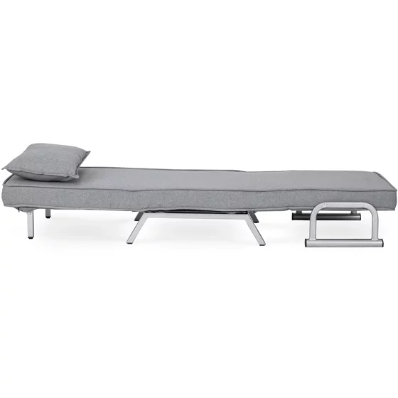 Fotoliu Extensibil Bamako, 63x72-183x83 cm, Stofa, Gri picture - 3
