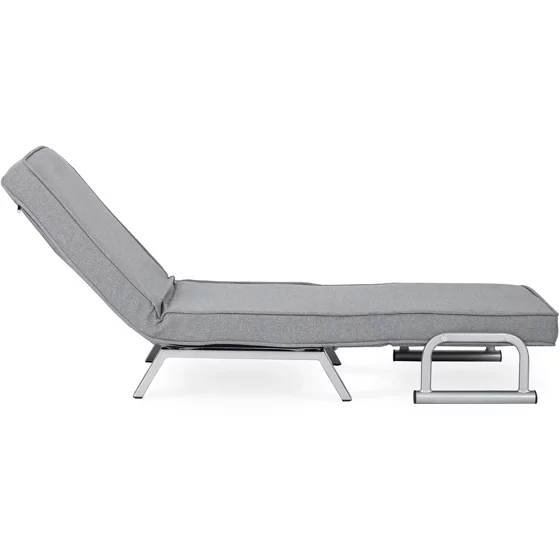 Fotoliu Extensibil Bamako, 63x72-183x83 cm, Stofa, Gri picture - 6