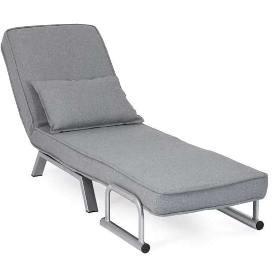 Fotoliu Extensibil Bamako, 63x72-183x83 cm, Stofa, Gri picture - 9