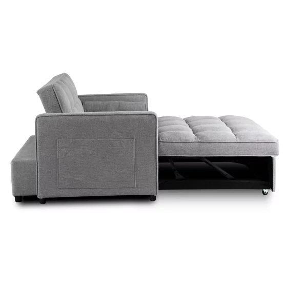 Fotoliu Extensibil Karole, 120x100-193x87 h cm, Stofa, Gri picture - 4