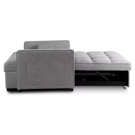 Fotoliu Extensibil Karole, 120x100-193x87 h cm, Stofa, Gri