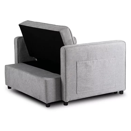 Fotoliu Extensibil Karole, 120x100-193x87 h cm, Stofa, Gri picture - 7