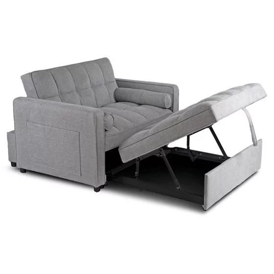 Fotoliu Extensibil Karole, 120x100-193x87 h cm, Stofa, Gri picture - 3