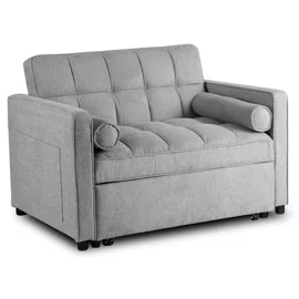 Fotoliu Extensibil Karole, 120x100-193x87 h cm, Stofa, Gri