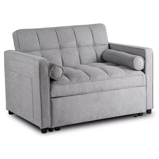 Fotoliu Extensibil Karole, 120x100-193x87 h cm, Stofa, Gri picture - 1