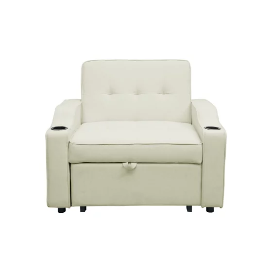 Fotoliu Extensibil Nixi, 96.5x84.5x81 h cm, Stofa, Crem,m picture - 5