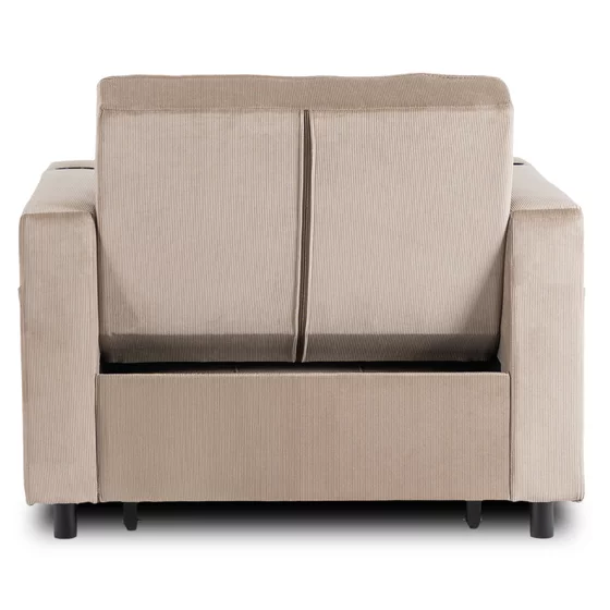 Fotoliu Extensibil Sanya, 99x92-186x84 h cm, Beige, Catifea Raiata picture - 6